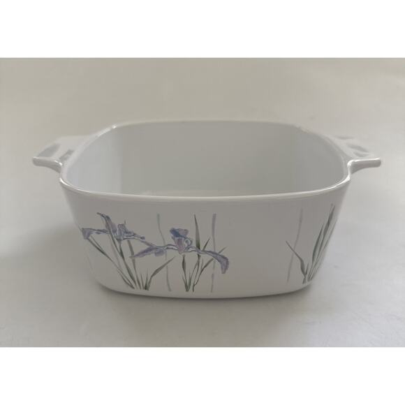 VINTAGE 2 Corning Ware Shadow Iris Casserole Dish A-1-B NO Lid 1 & 1.5 Liter MCM - Picture 3 of 15